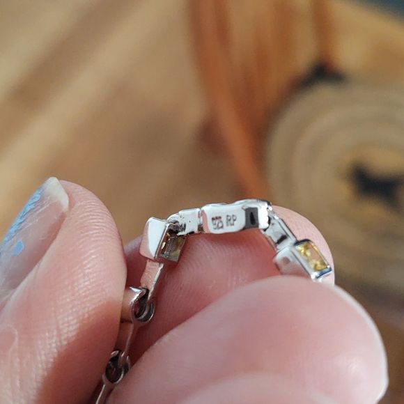 Sterling Silver 925 RP CZ Stones Crystal Lavaliere Statement Necklace 18 1/2" - Picture 11 of 12